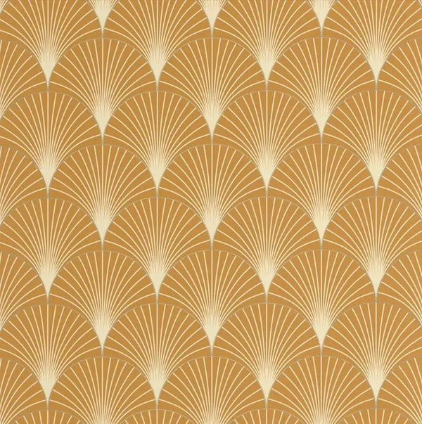 Closeup of a wallpaper showing its Art-Deco, Contemporary, Neutrals, Two-tone pattern, color, and subtle texture.