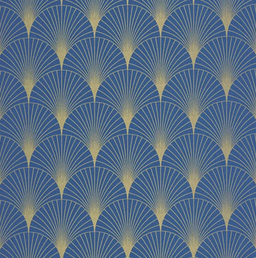 Closeup of a wallpaper showing its Art-Deco, Contemporary, Two-tone pattern, color, and subtle texture.