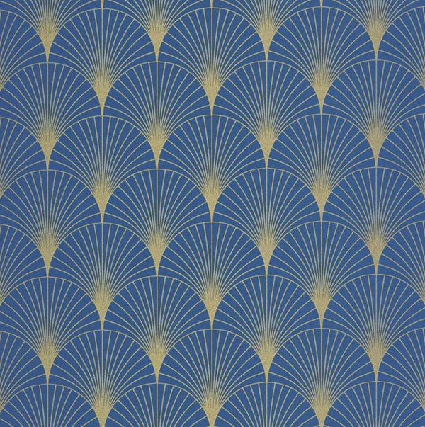 Closeup of a wallpaper showing its Art-Deco, Contemporary, Two-tone pattern, color, and subtle texture.