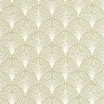 Closeup of a wallpaper showing its Art-Deco, Contemporary, Neutrals, Two-tone pattern, color, and subtle texture.