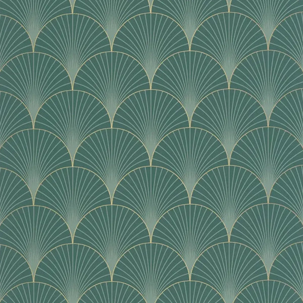Closeup of a wallpaper showing its Art-Deco, Contemporary, Two-tone pattern, color, and subtle texture.