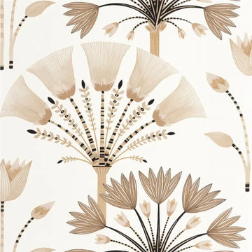 Closeup of a wallpaper showing its Art-Deco, Contemporary, Neutrals pattern, color, and subtle texture.