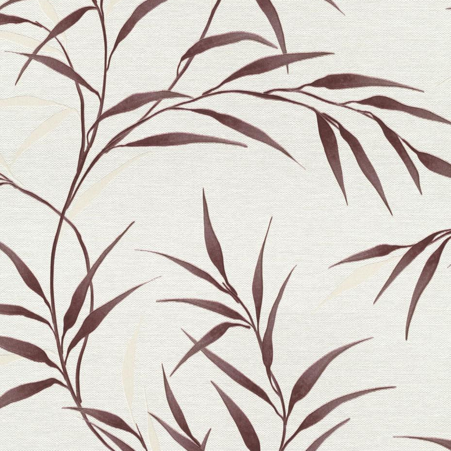 Pattern of brown leaves on a light beige background