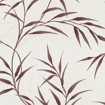 Pattern of brown leaves on a light beige background