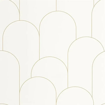 Closeup of a wallpaper showing its Art-Deco, Contemporary, Neutrals, Two-tone pattern, color, and subtle texture.