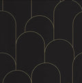 Closeup of a wallpaper showing its Art-Deco, Contemporary, Dramatic pattern, color, and subtle texture.
