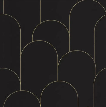 Closeup of a wallpaper showing its Art-Deco, Contemporary, Dramatic pattern, color, and subtle texture.