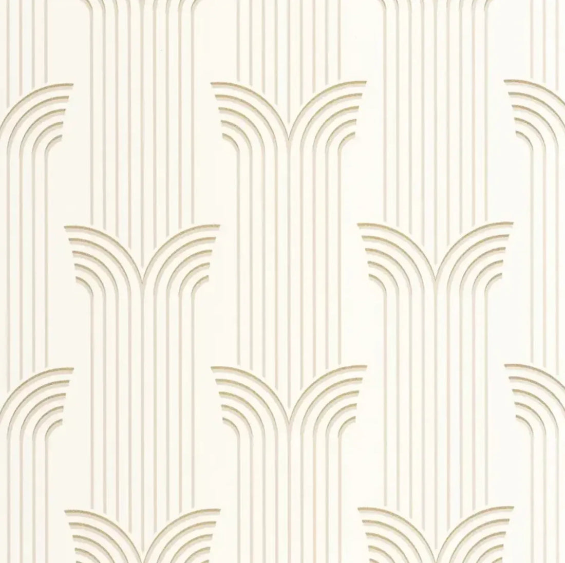 Closeup of a wallpaper showing its Art-Deco, Contemporary, Neutrals pattern, color, and subtle texture.