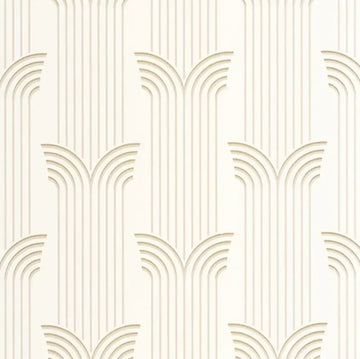 Closeup of a wallpaper showing its Art-Deco, Contemporary, Neutrals pattern, color, and subtle texture.