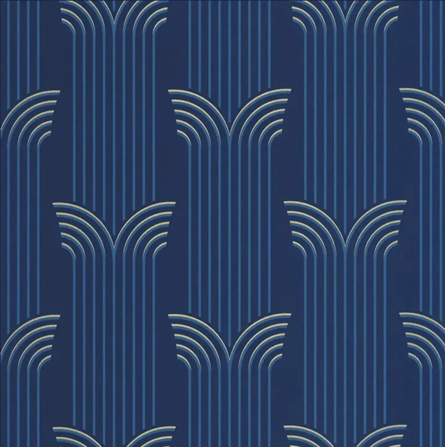 Closeup of a wallpaper showing its Art-Deco, Contemporary pattern, color, and subtle texture.