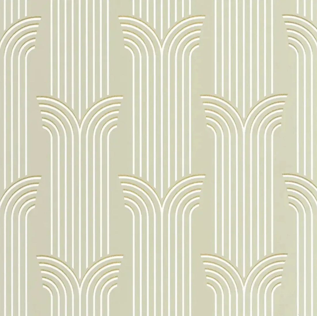 Closeup of a wallpaper showing its Art-Deco, Contemporary, Neutrals pattern, color, and subtle texture.