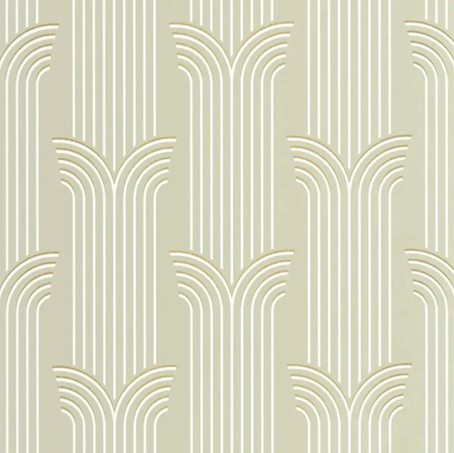 Closeup of a wallpaper showing its Art-Deco, Contemporary, Neutrals pattern, color, and subtle texture.