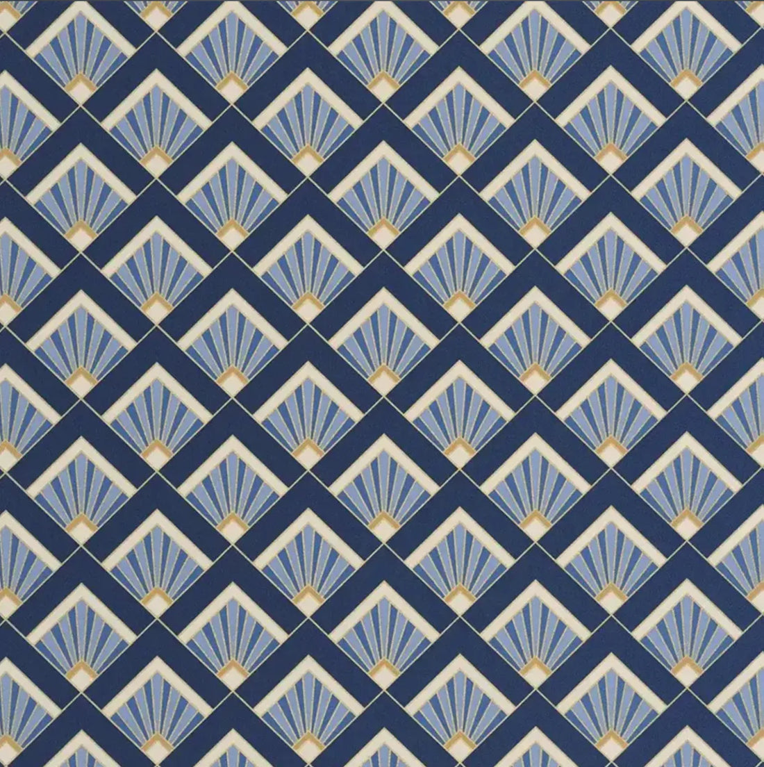 Closeup of a wallpaper showing its Art-Deco, Contemporary, Geometric pattern, color, and subtle texture.