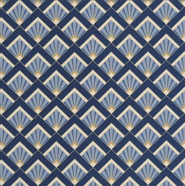 Closeup of a wallpaper showing its Art-Deco, Contemporary, Geometric pattern, color, and subtle texture.