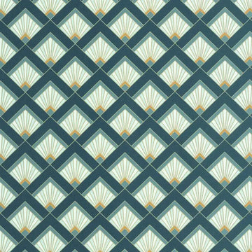 Closeup of a wallpaper showing its Art-Deco, Contemporary, Geometric pattern, color, and subtle texture.