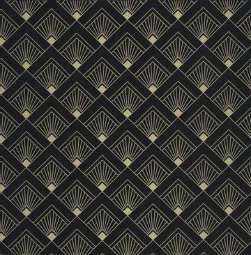 Closeup of a wallpaper showing its Art-Deco, Contemporary, Dramatic, Geometric pattern, color, and subtle texture.