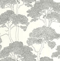 Closeup of a wallpaper showing its Contemporary, Monochrome, Nature pattern, color, and subtle texture.