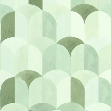 Closeup of a wallpaper showing its Art-Deco, Contemporary, Geometric pattern, color, and subtle texture.