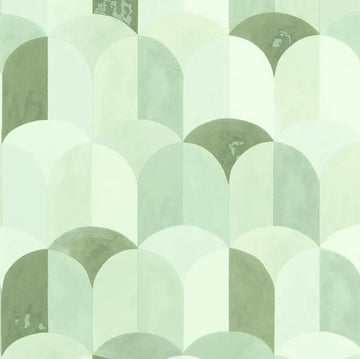 Closeup of a wallpaper showing its Art-Deco, Contemporary, Geometric pattern, color, and subtle texture.