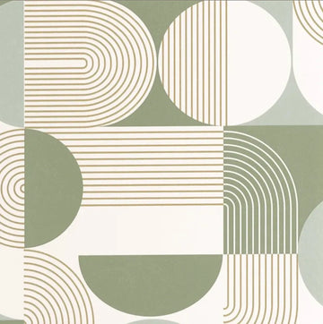 Closeup of a wallpaper showing its Art-Deco, Contemporary, Geometric pattern, color, and subtle texture.