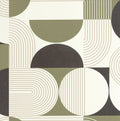 Closeup of a wallpaper showing its Art-Deco, Contemporary, Geometric pattern, color, and subtle texture.