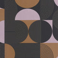 Closeup of a wallpaper showing its Art-Deco, Contemporary, Geometric pattern, color, and subtle texture.