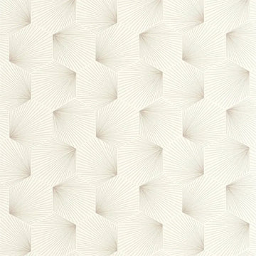 Closeup of a wallpaper showing its Art-Deco, Contemporary, Geometric, Neutrals, Unicolour pattern, color, and subtle texture.