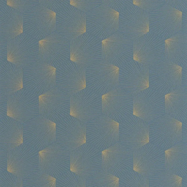 Closeup of a wallpaper showing its Art-Deco, Contemporary, Geometric pattern, color, and subtle texture.