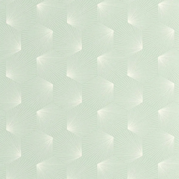 Closeup of a wallpaper showing its Art-Deco, Contemporary, Geometric pattern, color, and subtle texture.