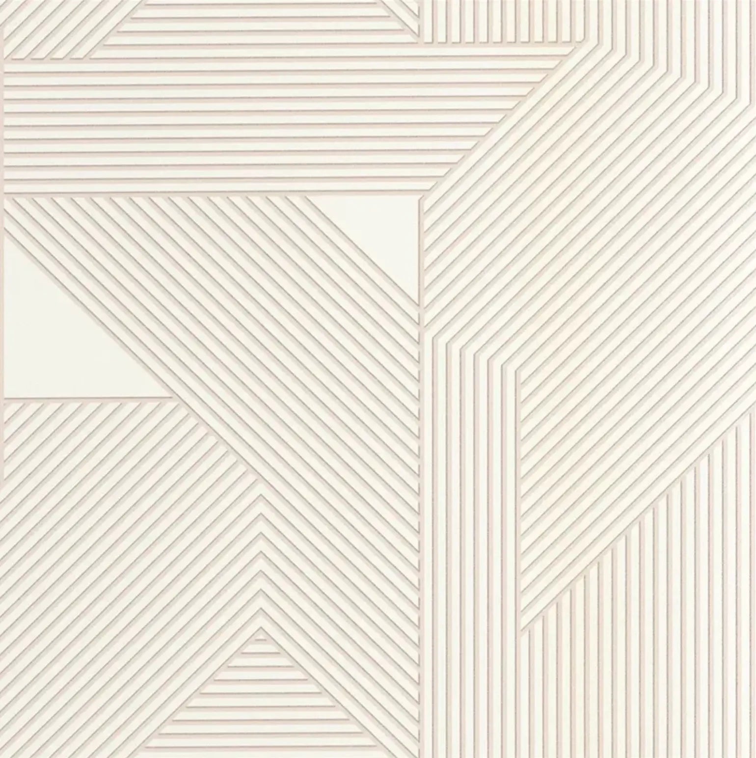 Closeup of a wallpaper showing its Art-Deco, Contemporary, Geometric, Neutrals pattern, color, and subtle texture.