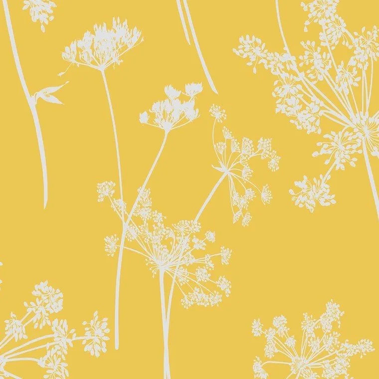 Closeup of a wallpaper showing its Floral, Nature, Sun-Kissed, Two-tone, Yellow pattern, color, and subtle texture.