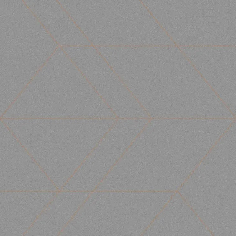 Closeup of a wallpaper showing its Contemporary, Geometric, Grey, Monochrome pattern, color, and subtle texture.