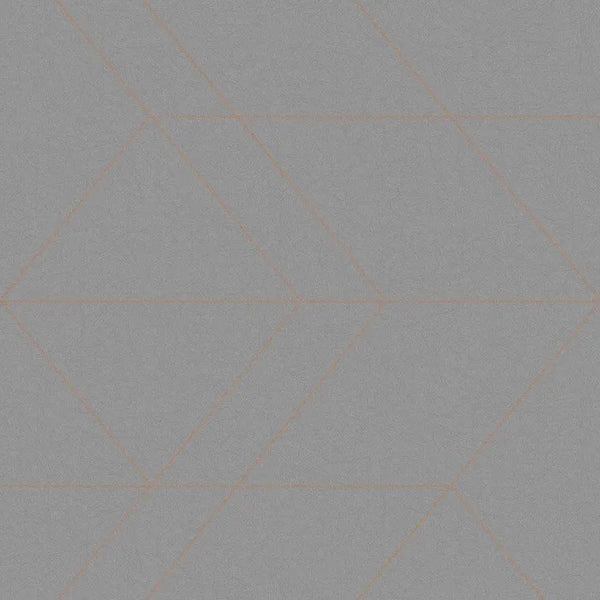 Closeup of a wallpaper showing its Contemporary, Geometric, Grey, Monochrome pattern, color, and subtle texture.