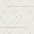 Closeup of a wallpaper showing its Contemporary, Geometric, White pattern, color, and subtle texture.