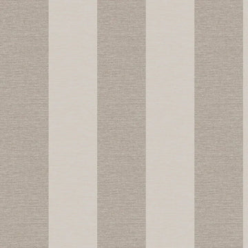 Closeup of a wallpaper showing its Contemporary, Metallic, Stripes, Taupe, Two-tone pattern, color, and subtle texture.