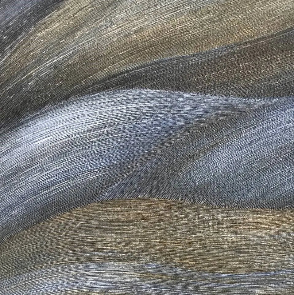 Closeup of a wallpaper showing its Black, Blue, Contemporary, Green, Textures, Waves pattern, color, and subtle texture.