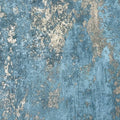 Closeup of a wallpaper showing its Blue, Concrete, Contemporary, Embossed, Gold, Metallic, Textures pattern, color, and subtle texture.