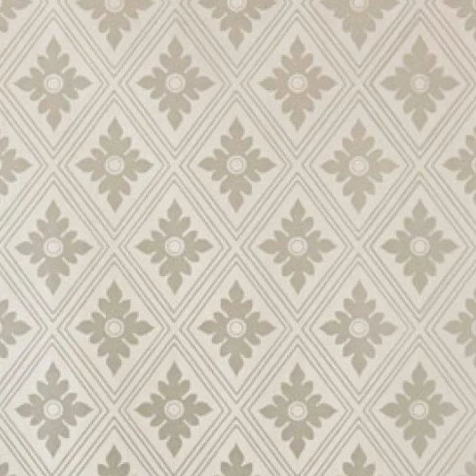 Closeup of a wallpaper showing its Contemporary, Floral, Geometric, Neutrals, Two-tone pattern, color, and subtle texture.