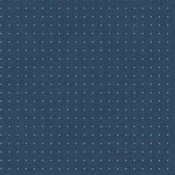 Closeup of a wallpaper showing its Blue, Dots pattern, color, and subtle texture.