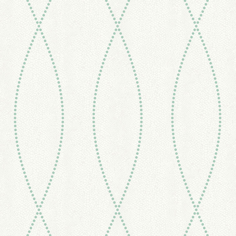 Closeup of a wallpaper showing its Contemporary, Green, Trellis, Unicolour, White pattern, color, and subtle texture.