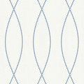 Closeup of a wallpaper showing its Blue, Contemporary, Trellis, Unicolour, White pattern, color, and subtle texture.