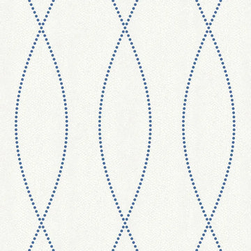 Closeup of a wallpaper showing its Blue, Contemporary, Trellis, Unicolour, White pattern, color, and subtle texture.