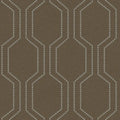 Closeup of a wallpaper showing its Brown, Contemporary, Geometric, Trellis, Unicolour pattern, color, and subtle texture.