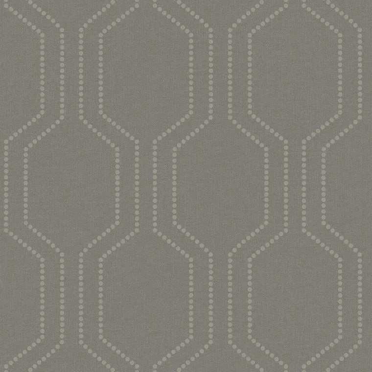 Closeup of a wallpaper showing its Contemporary, Geometric, Monochrome, Trellis, Unicolour pattern, color, and subtle texture.