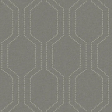 Closeup of a wallpaper showing its Contemporary, Geometric, Monochrome, Trellis, Unicolour pattern, color, and subtle texture.