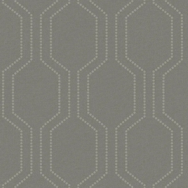 Closeup of a wallpaper showing its Contemporary, Geometric, Monochrome, Trellis, Unicolour pattern, color, and subtle texture.