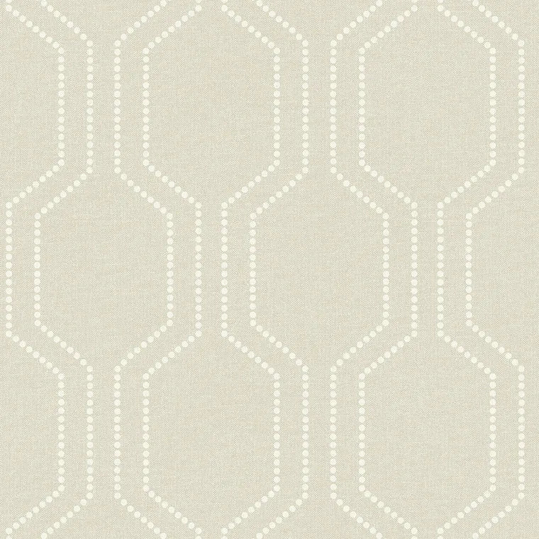 Closeup of a wallpaper showing its Contemporary, Cream, Geometric, Neutrals, Trellis, Unicolour pattern, color, and subtle texture.