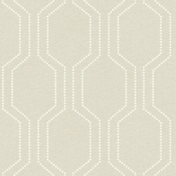 Closeup of a wallpaper showing its Contemporary, Cream, Geometric, Neutrals, Trellis, Unicolour pattern, color, and subtle texture.