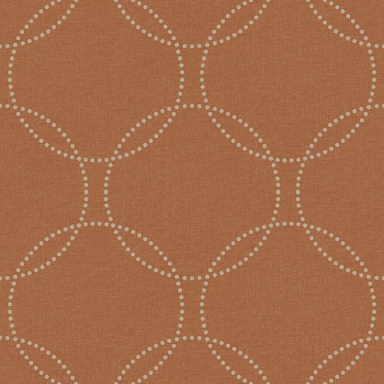 Closeup of a wallpaper showing its Brown, Circles, Contemporary, Geometric pattern, color, and subtle texture.