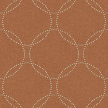 Closeup of a wallpaper showing its Brown, Circles, Contemporary, Geometric pattern, color, and subtle texture.